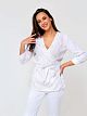 107WHT Рубашка с запахом на завязках